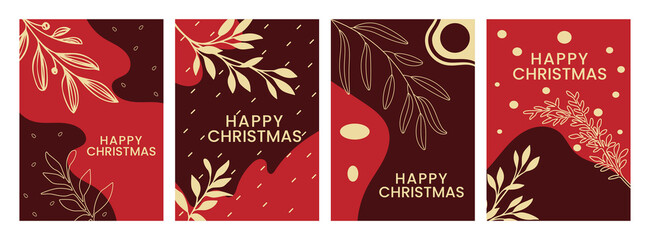 Heppy Christmas and Happy New Year invitetions card design holiday gift flyer banner invitation and cover pack 