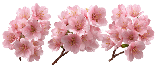 Beautiful pink cherry blossoms in full bloom, showcasing delicate petals and vibrant colors against a soft blurred background, ideal for spring-themed designs and nature photography