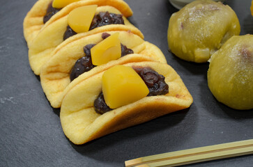 秋の味覚は栗半月