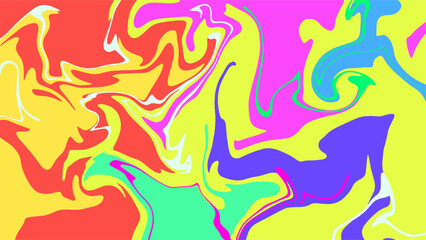 Purple Fluid Art Wallpaper, Psychedelic Neon Color Swirl Pattern.