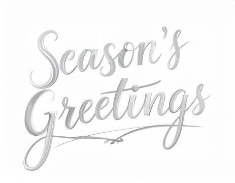 Season's Greetings in Silver Gradient Script
