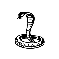 Fototapeta premium Single Solid Black Cobra Icon: Stylized Cobra in a