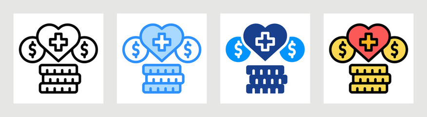 Obraz premium Health Budget Icon Collection Set Multiple Style