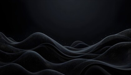 Black Wave Abstract Technology Background – Vector Illustration