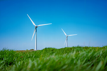 Wind Turbines on Green Field Renewable Energy and Sustainable Power Generation