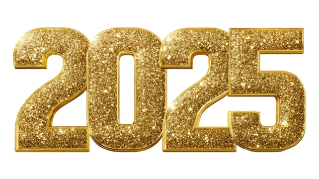 3D golden font number and letter A text with new year 2025 concept illustration design