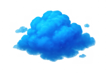 Blue cartoon cloud creating a dreamy, fluffy weather element with a transparent background for weather forecasting or sky concepts