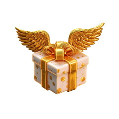 Christmas gift with wings