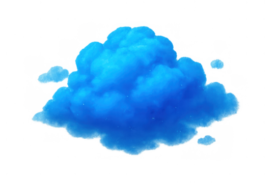 Blue cartoon cloud creating a dreamy, fluffy weather element with a transparent background for weather forecasting or sky concepts - Powered by Adobe