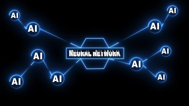 Futuristic Blue Glowing Neural Network Visualization Representing Artificial Intelligence Data Connections, Deep Learning, and Digital Innovation Systems