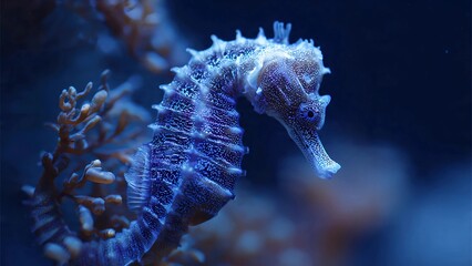 The lonely seahorse's journey through the blue sea