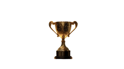 Shiny gold winner trophy cup isolated on a white background, symbolizing success and achievement in competition