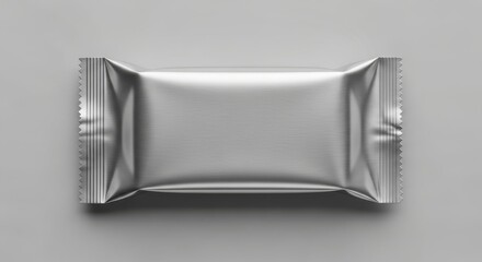 Illustration of silver snack bar mockup for product advertising