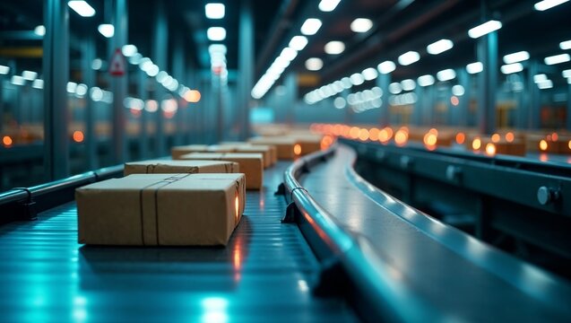 Futuristic energy-efficient factory with solar-powered equipment