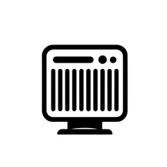 Modern Electric Space Heater Vector Illustration