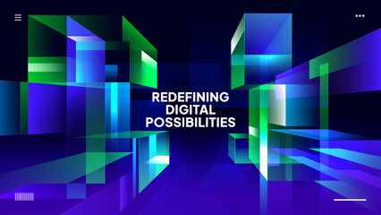 Redefining Digital Possibilities - Futuristic Abstract Neon Background