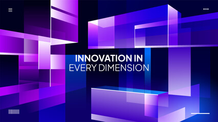Innovation in Every Dimension - Futuristic 3D Grid and Light Abstract Background