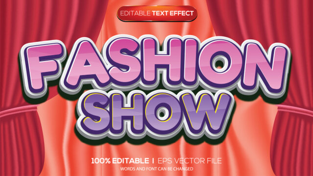 3d text effect illustration fashion show theme