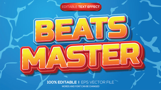 3d text effect illustration beats master theme
