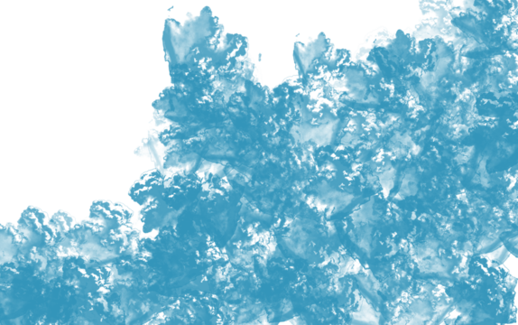 Dynamic blue abstract shape with textured edges, modern digital background isolated on transparent background - Powered by Adobe