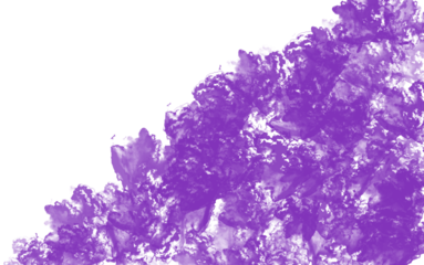 Abstract purple cloud-like shape with dynamic texture and soft edges isolated on transparent background