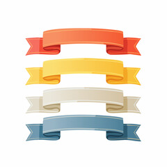 Colorful Ribbon Banner Vector Set &ndash; Warm and Cool Hues