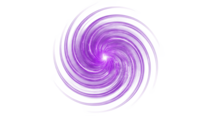 Vibrant Purple and White Swirling Light Vortex on Dark Green Background Abstract Digital Graphic