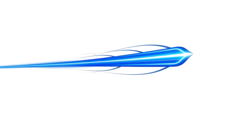 Dynamic Blue Light Streak with Glowing Lines, Abstract Graphic Element Representing Speed and Technology