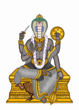 hand drawn digital art of lord ketu in indian astrology 