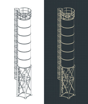 Bulk silo storage isometric drawings