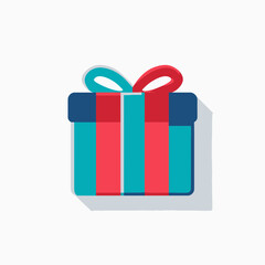 Colorful Striped Gift Box with Bow Present for Special Occasion.