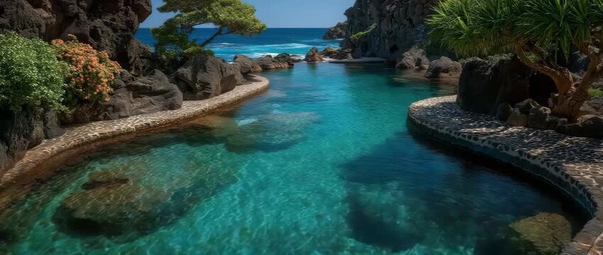 Natural pools with turquoise and blue volcanic water, as well as therapeutic waters