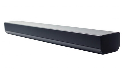 Black soundbar isolated on transparent background for home entertainment and audio