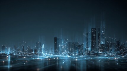 Smart city skyline connected through glowing data highways representing global financial exchange and fintech innovation.