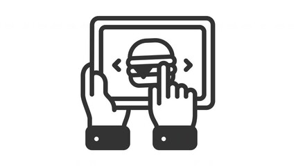 Animated online fast food icon - Powered by Adobe