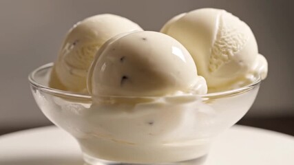 Delicious creamy ice cream dessert in a glass bowl, a sweet treat perfect for any occasion