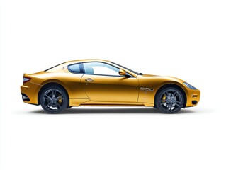 Obraz premium Gold Luxury Sports Coupe on White Background