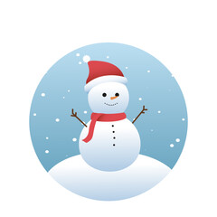 illustration of a snowman in a Christmas ball with a transparent background