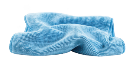 Light Blue Microfiber Cleaning Cloth Isolated On Black Background