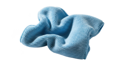 Blue Microfiber Cleaning Cloth On Black Background
