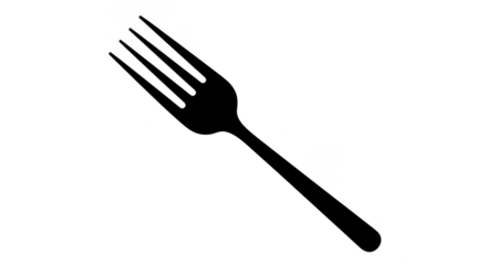 Minimalist Fork Utensil Line Art On Black Background
