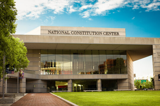 The facade of the National Constitution Center in Philadelphia, Pennsylvania, USA July 6, 2025