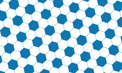 Seamless football soccer ball texture. Blue and white hexagon soccer ball seamless pattern. Seamless Leather Football Ball Pattern perfect for wallpapers, textile prints, and athletic branding