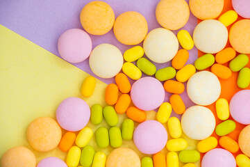 Candy on the colorful background