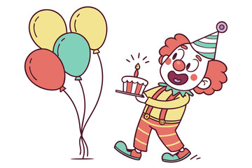 clown with balloons