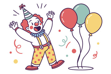 Naklejka premium happy birthday clown