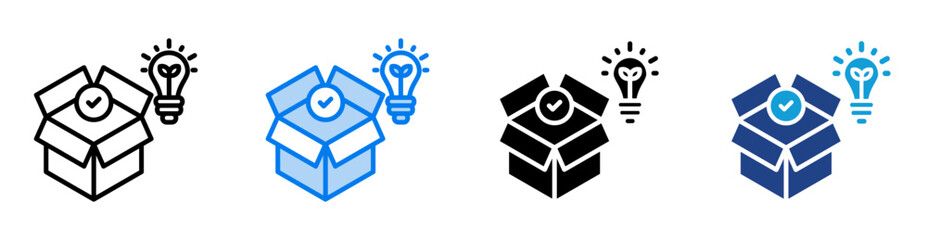 Packaging icon set multiple style collection