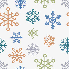 snowflake winter background seamless pattern