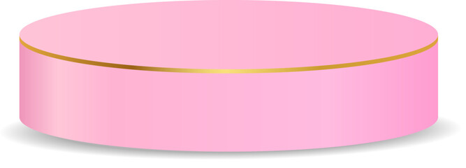 minimal pink podium with soft gold accent for elegant presentation