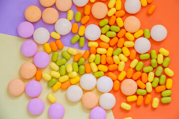Candy on the colorful background